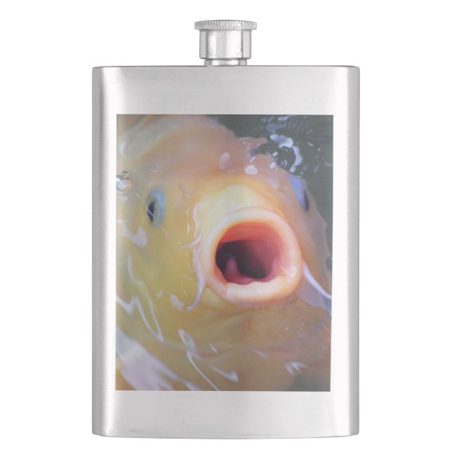 Falln Singing Ghost Koi Hip Flask (Front)