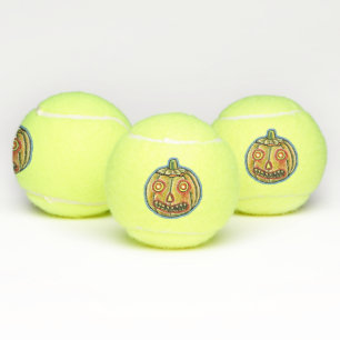 Falln Spooky Pumpkin Vintage Halloweenies Tennis Balls