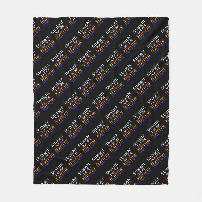 Falln Straight But Not Narrow (white text) Fleece Blanket (Front)