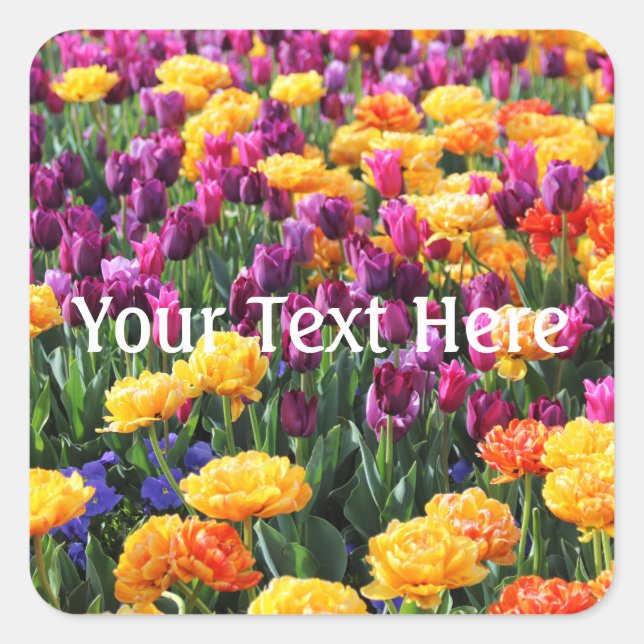 Falln Sunset Floral River Square Sticker (Front)