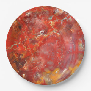 Falln Sunset Splatter Stones Paper Plate