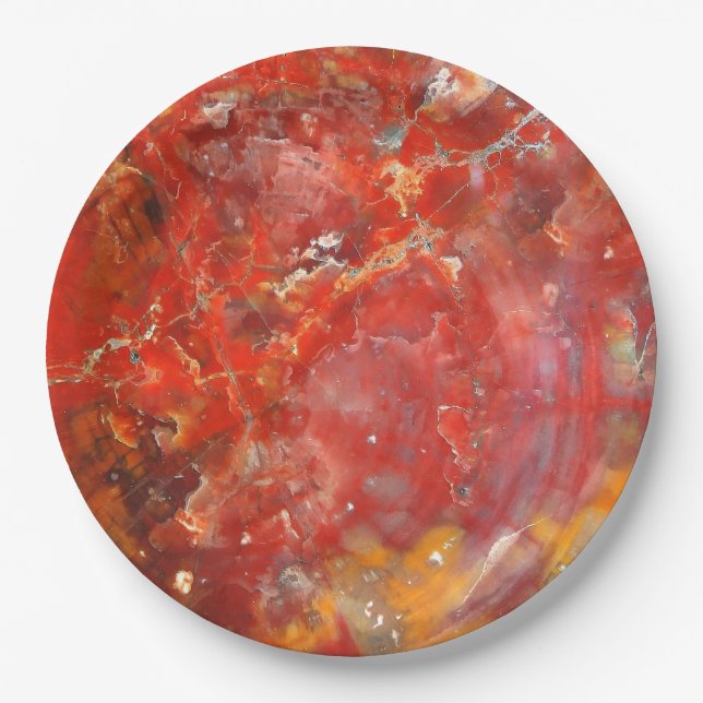 Falln Sunset Splatter Stones Paper Plate (Front)