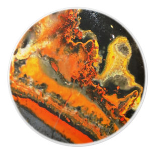 Falln Swirled Orange Stones Ceramic Knob