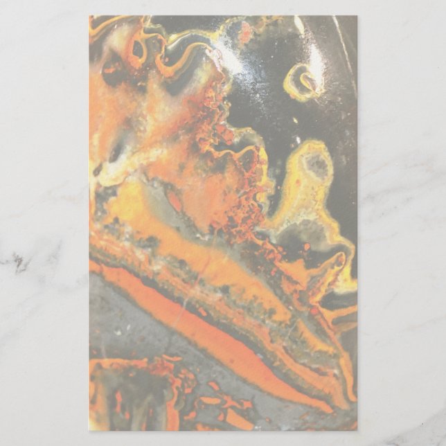Falln Swirled Orange Stones Stationery (Front)
