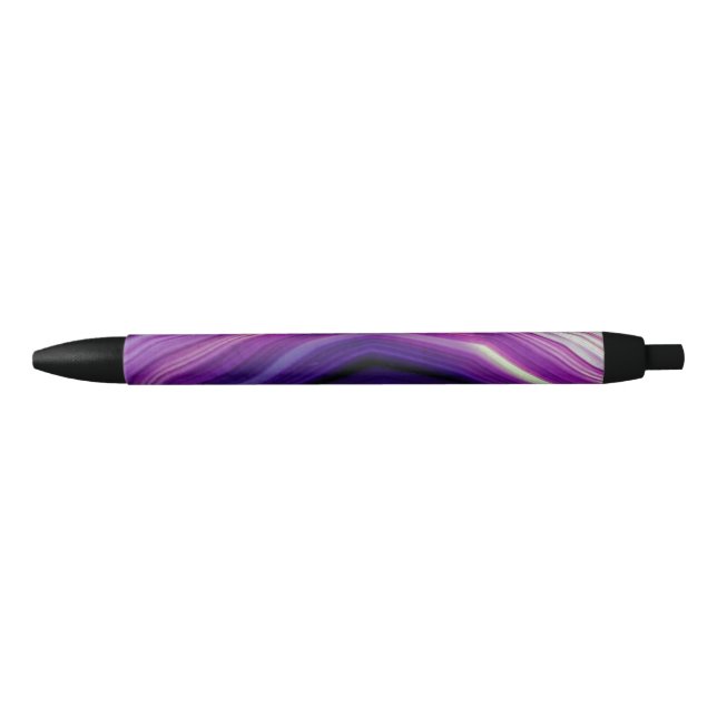 Falln Swirled Purple Geode Black Ink Pen (Front)