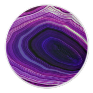 Falln Swirled Purple Geode Ceramic Knob