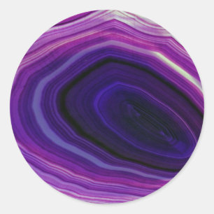 Falln Swirled Purple Geode Classic Round Sticker
