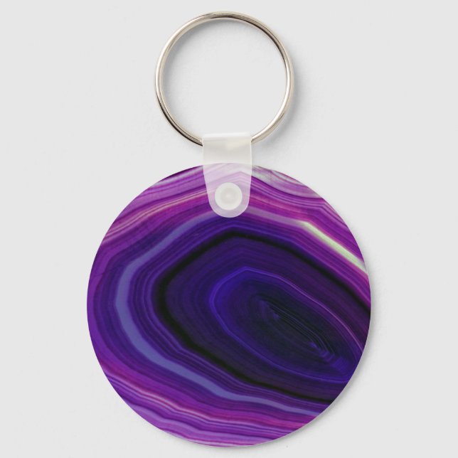 Falln Swirled Purple Geode Keychain (Front)