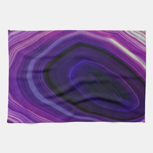 Falln Swirled Purple Geode Kitchen Towel (Horizontal)