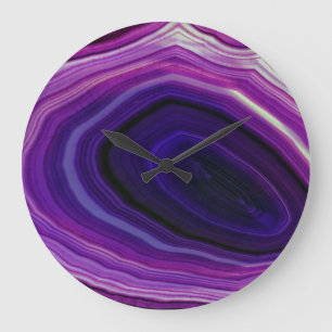 Falln Swirled Purple Geode Large Clock