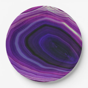 Falln Swirled Purple Geode Paper Plate