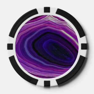 Falln Swirled Purple Geode Poker Chips
