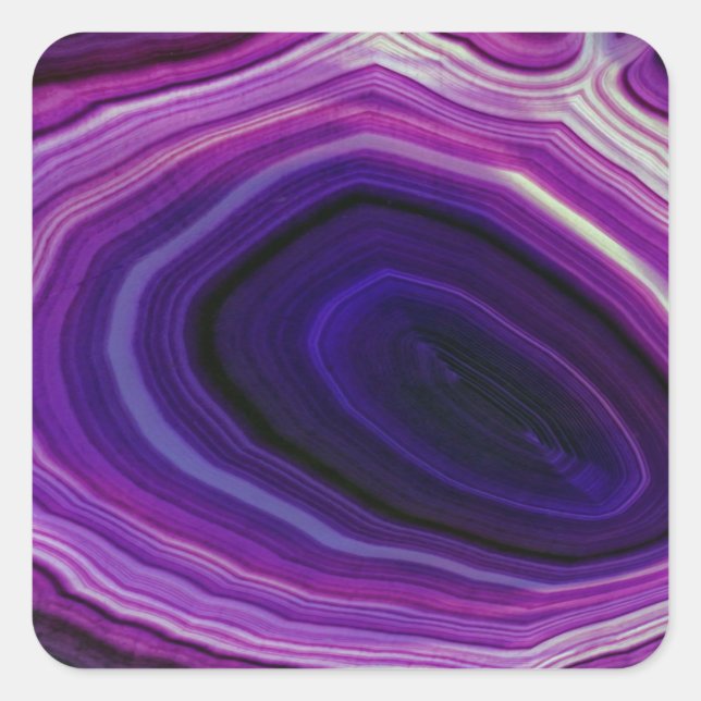 Falln Swirled Purple Geode Square Sticker (Front)