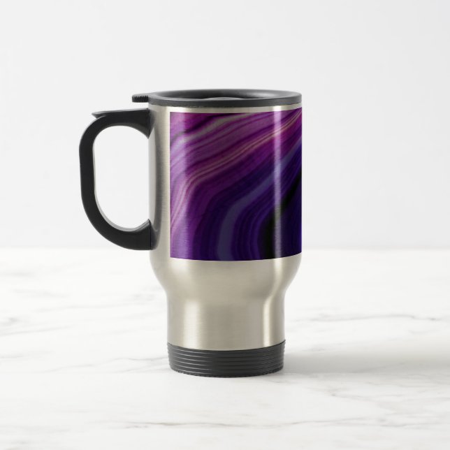 Falln Swirled Purple Geode Travel Mug (Left)