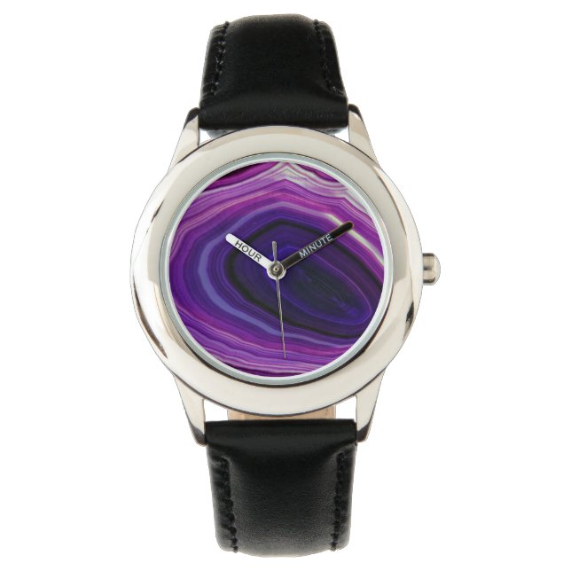 Falln Swirled Purple Geode Watch (Front)