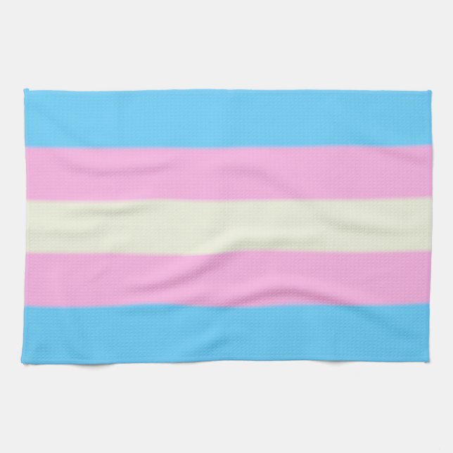 Falln Transgender Pride Flag Kitchen Towel (Horizontal)
