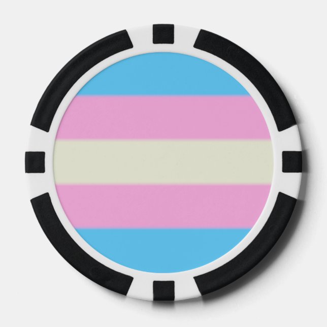 Falln Transgender Pride Flag Poker Chips (Front)