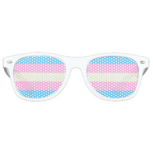 Falln Transgender Pride Flag Retro Sunglasses