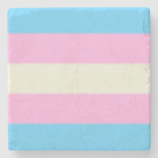 Falln Transgender Pride Flag Stone Coaster (Front)
