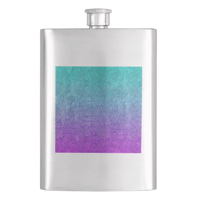 Falln Tropical Dusk Glitter Gradient Hip Flask (Front)