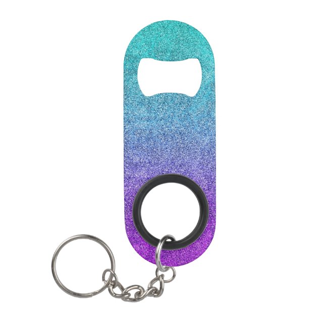 Falln Tropical Dusk Glitter Gradient Keychain Bottle Opener (Front)