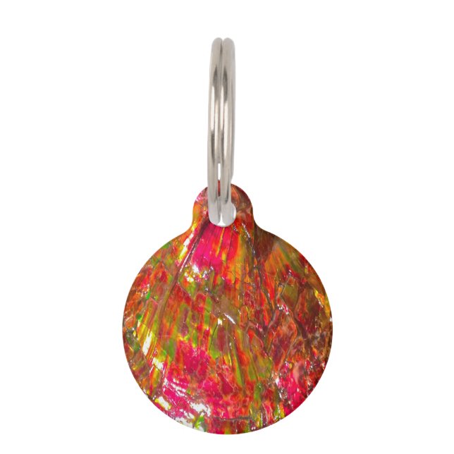 Falln Tropical Sunset Ammolite Pet Tag (Front)