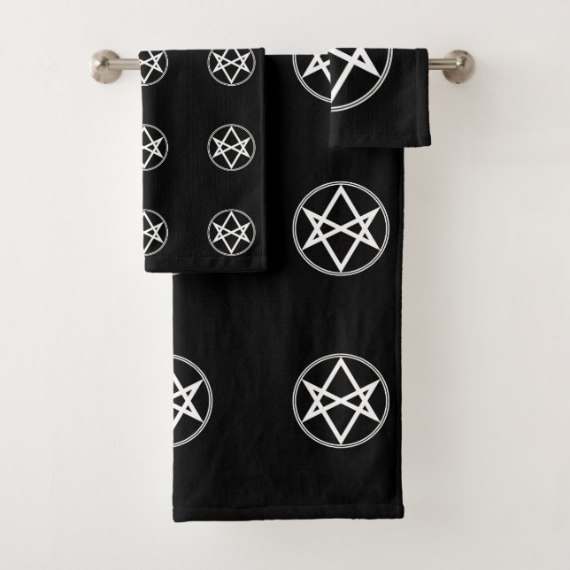 Falln Unicursal Hexagram Bath Towel Set (Insitu)