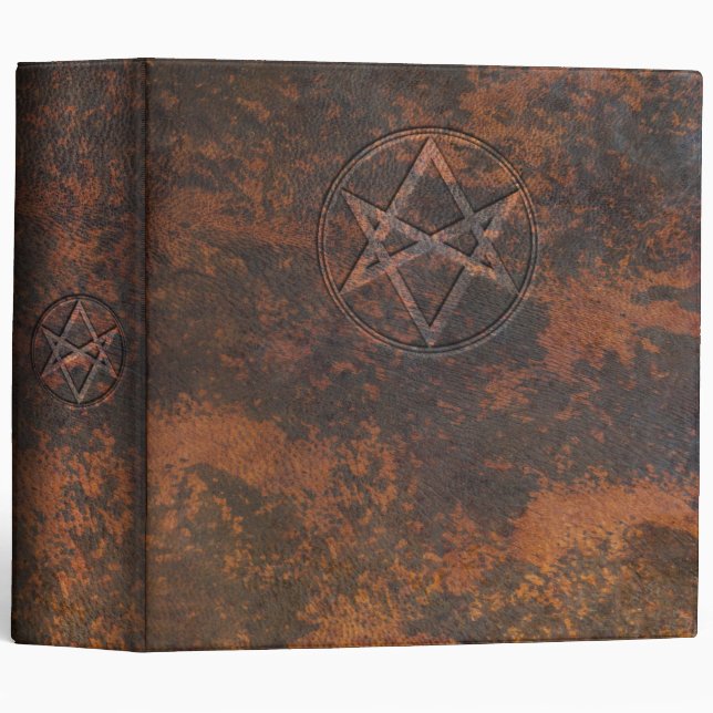 Falln Unicursal Hexagram Leather Binder (Front/Spine)