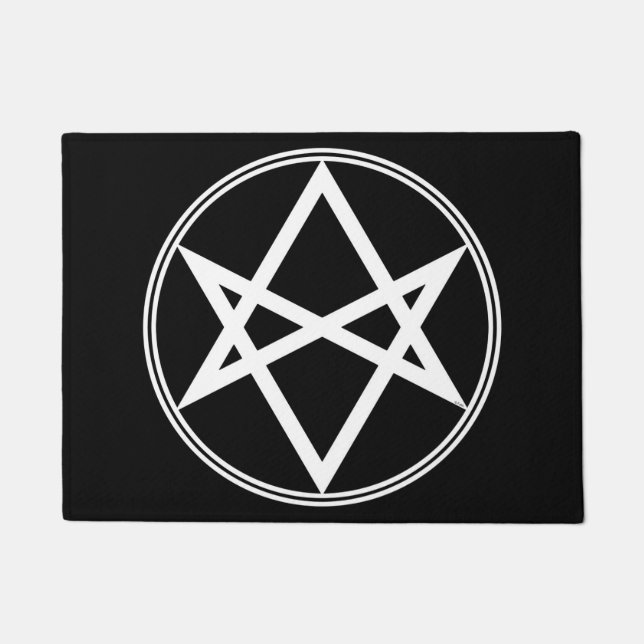 Falln Unicursal Hexagram White Doormat (Front)