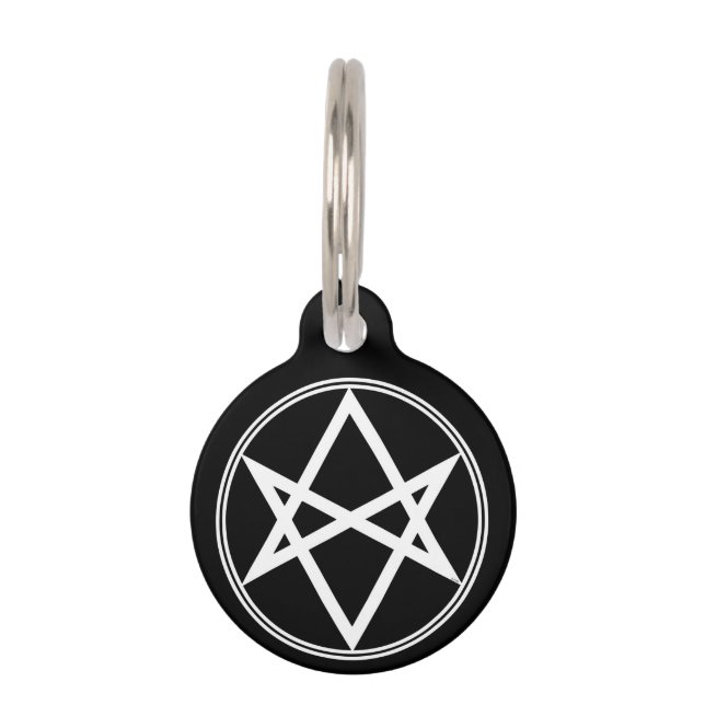 Falln Unicursal Hexagram White Pet Tag (Front)