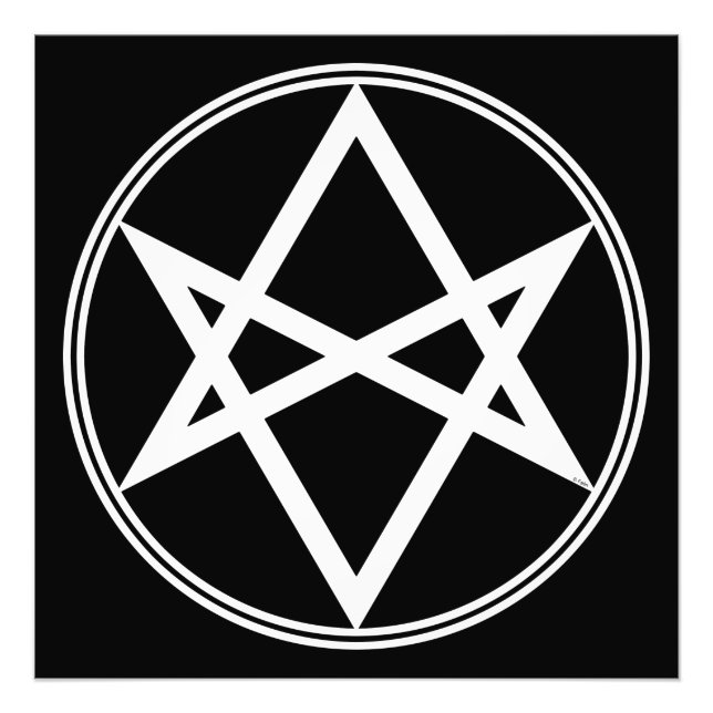 Falln Unicursal Hexagram White Photo Print (Front)