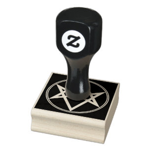 Falln Unicursal Hexagram White Rubber Stamp