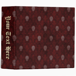 Falln Victorian Skulls Red Binder