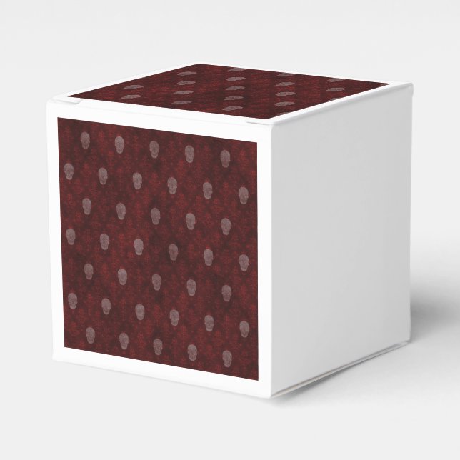 Falln Victorian Skulls Red Favor Box (Front Side)