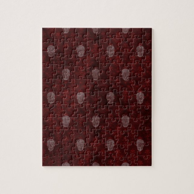 Falln Victorian Skulls Red Jigsaw Puzzle (Vertical)