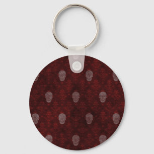 Falln Victorian Skulls Red Keychain