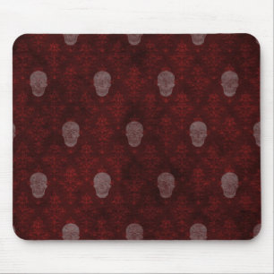Falln Victorian Skulls Red Mouse Pad