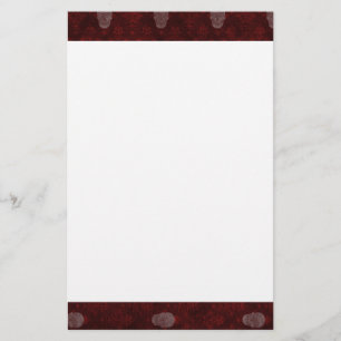 Falln Victorian Skulls Red Stationery