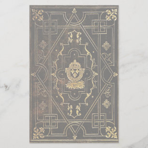 Falln Vintage Leather and Gold Stationery