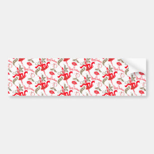 Falln Vintage Merry Christmas Candles Bumper Sticker