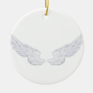 Falln White Angel Wings Ceramic Ornament