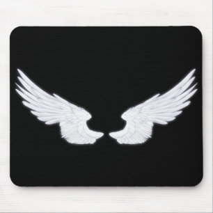 Falln White Angel Wings Mouse Pad