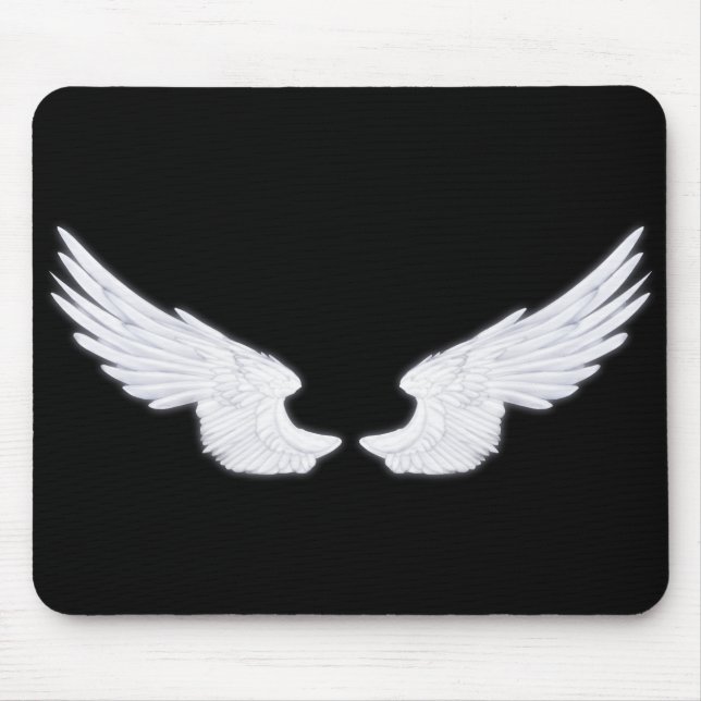 Falln White Angel Wings Mouse Pad (Front)