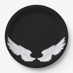 Falln White Angel Wings Paper Plate