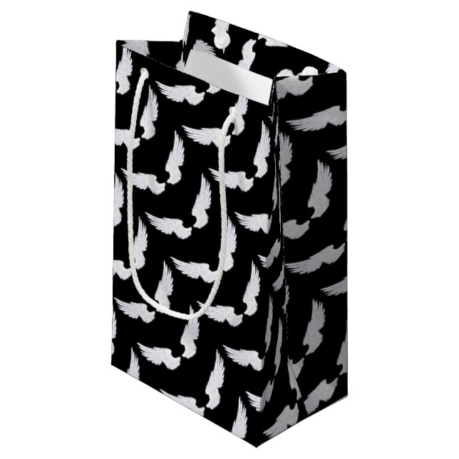 Falln White Angel Wings Small Gift Bag (Front Angled)