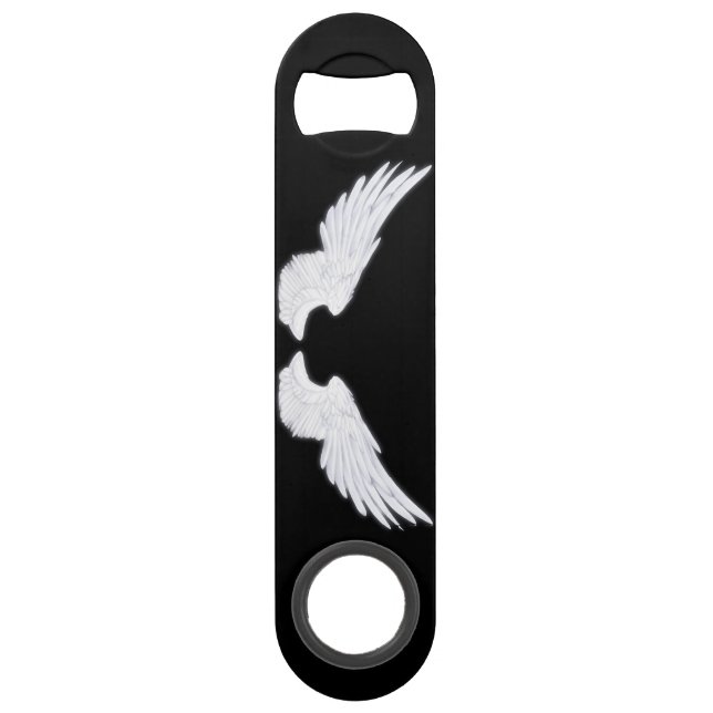 Falln White Angel Wings Speed Bottle Opener (Front)