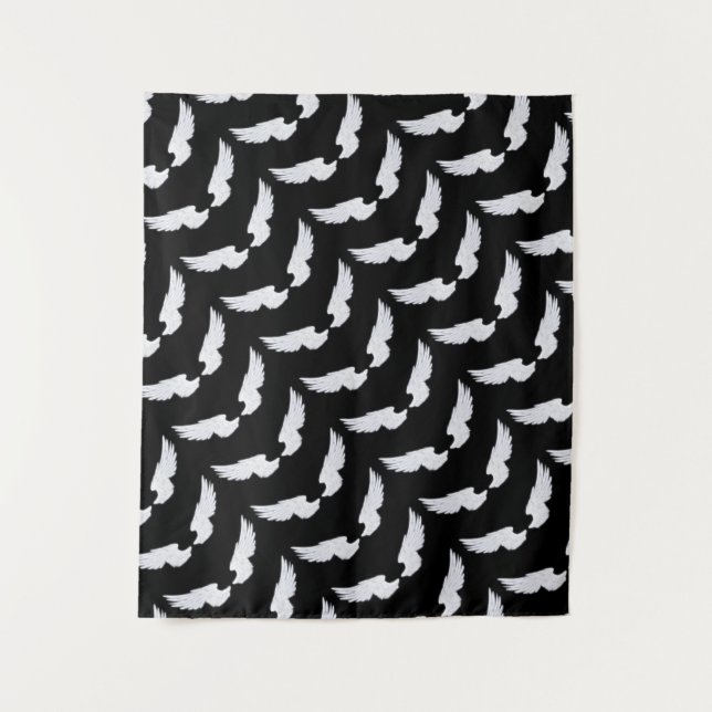 Falln White Angel Wings Tapestry (Front)