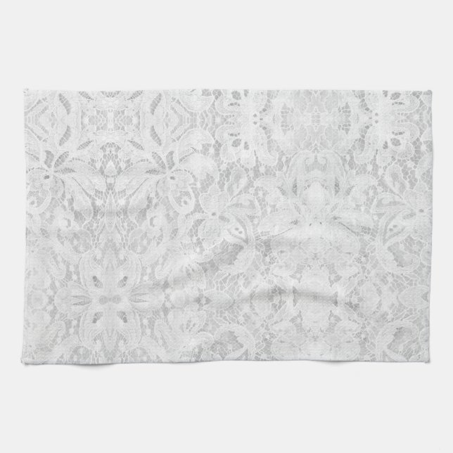 Falln White Lace Kitchen Towel (Horizontal)