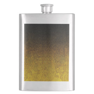 Falln Yellow & Black Glitter Gradient Hip Flask