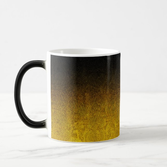 Falln Yellow & Black Glitter Gradient Magic Mug (Left)